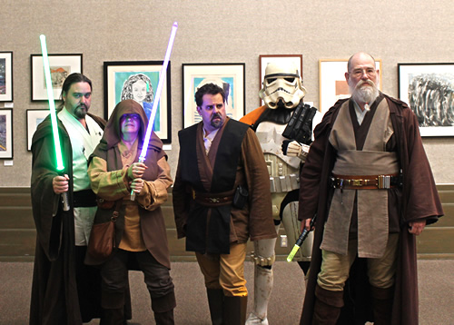 A group of Star Wars costume contest participants.