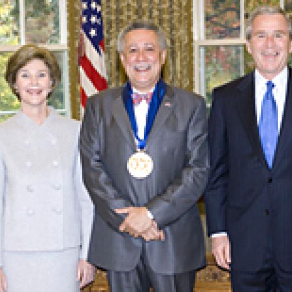 President George W. Bush and Laura Bush with Paquito D'Rivera