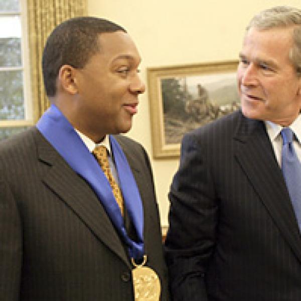 President George W. Bush with Wynton Marsalis 