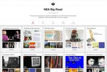 a screenshot of the Big Read pinterest page including several boards