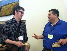 Matthew Fluharty (left) with Michael Strand at the June 2013 Rural Arts and Culture Summit. Photo by Michele Anderson