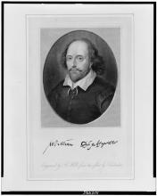 William Shakespeare / engraved by B. Holl from the print by Houbraken. Image used courtesy of the Library of Congress