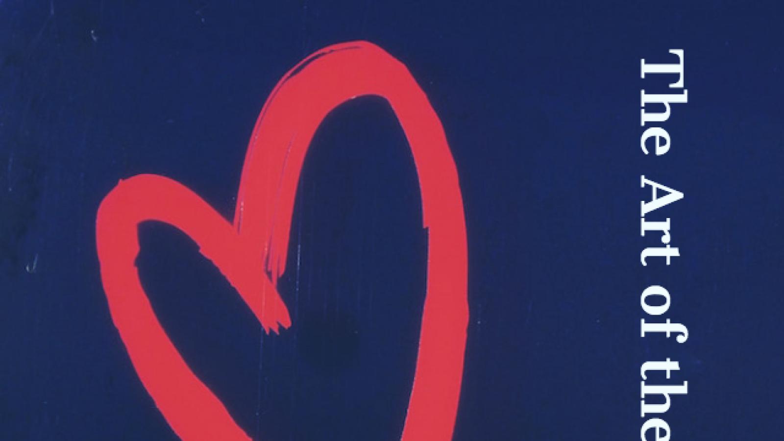 red heart on blue background with text that says The Art of the Valentine