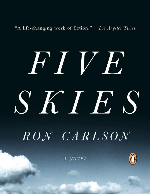 Five Skies cover: photo of a western landscape with the sky taking a large area of the picture